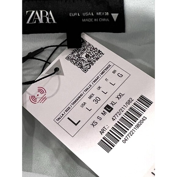 ZARA NEW WOMAN FITTED STRAPLESS MIDI DRESS WITH SATIN BOWS SEA GREEN SIZE LARGE - Picture 13 of 16